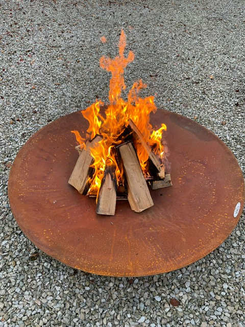 Premium Corten Steel Outdoor Fire Bowl with Modern Rustic Charm - 80 cm